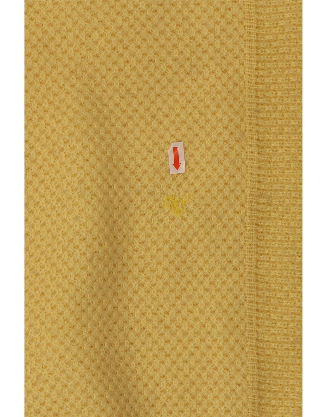Maglione girocollo da uomo vintage grande in acrilico giallo