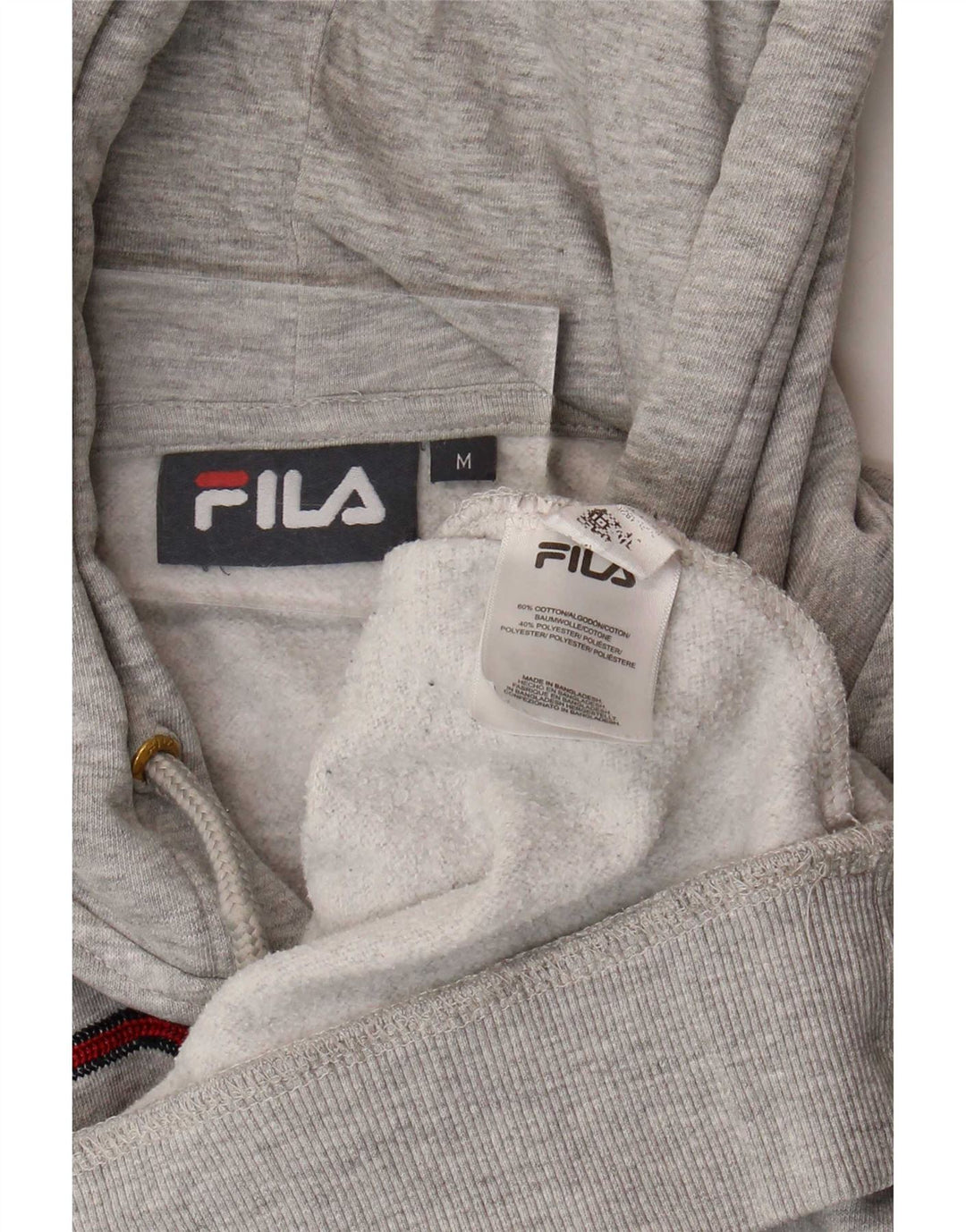 Felpa con cappuccio grafica da uomo Fila in cotone grigio medio