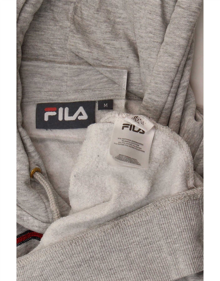 Felpa con cappuccio grafica da uomo Fila in cotone grigio medio