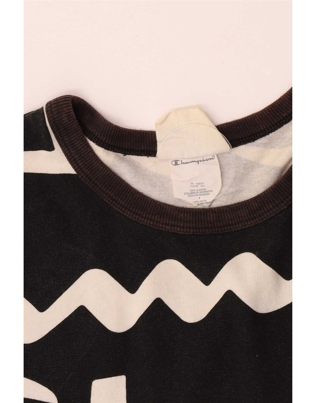 T-shirt grafica da uomo Champion Top piccola in cotone nero