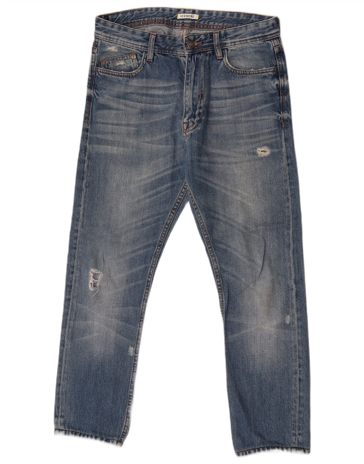 Jeans slim effetto consumato da donna Iceberg W31 L26 Blu