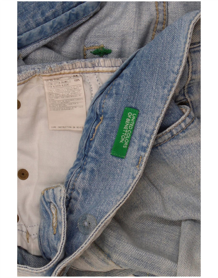 Minigonna in denim da donna Benetton IT 46 Large W35 Blu Cotone