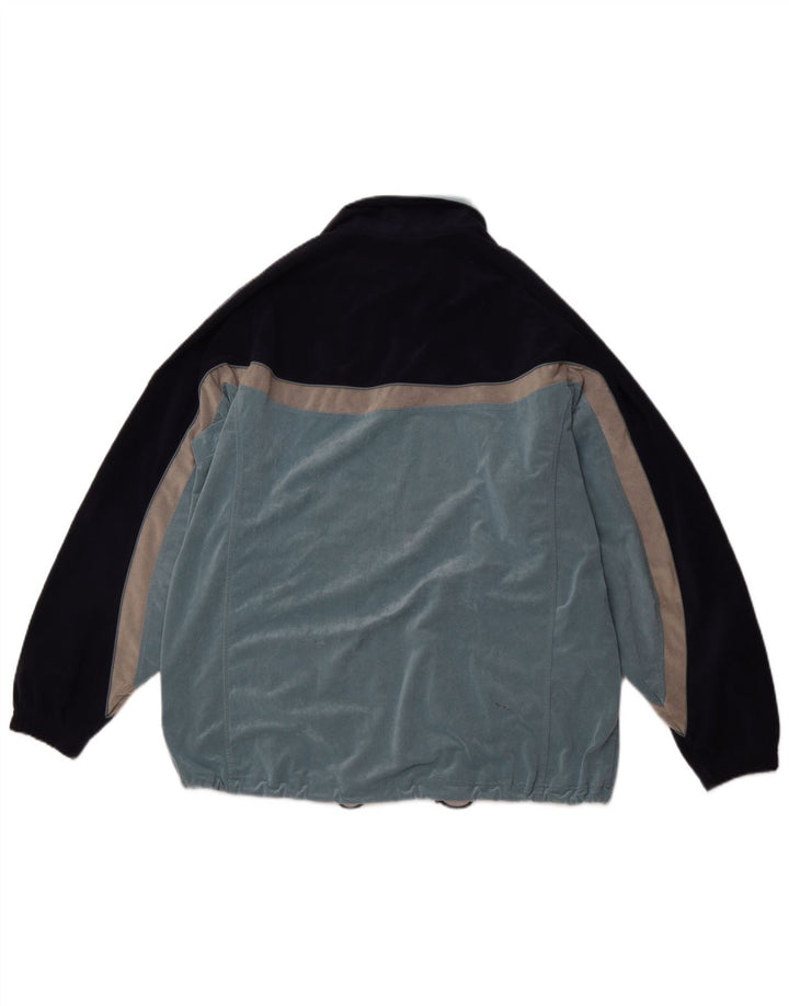 Giacca da ginnastica da uomo ASICS, giacca grande, in poliestere color block, blu, sportiva