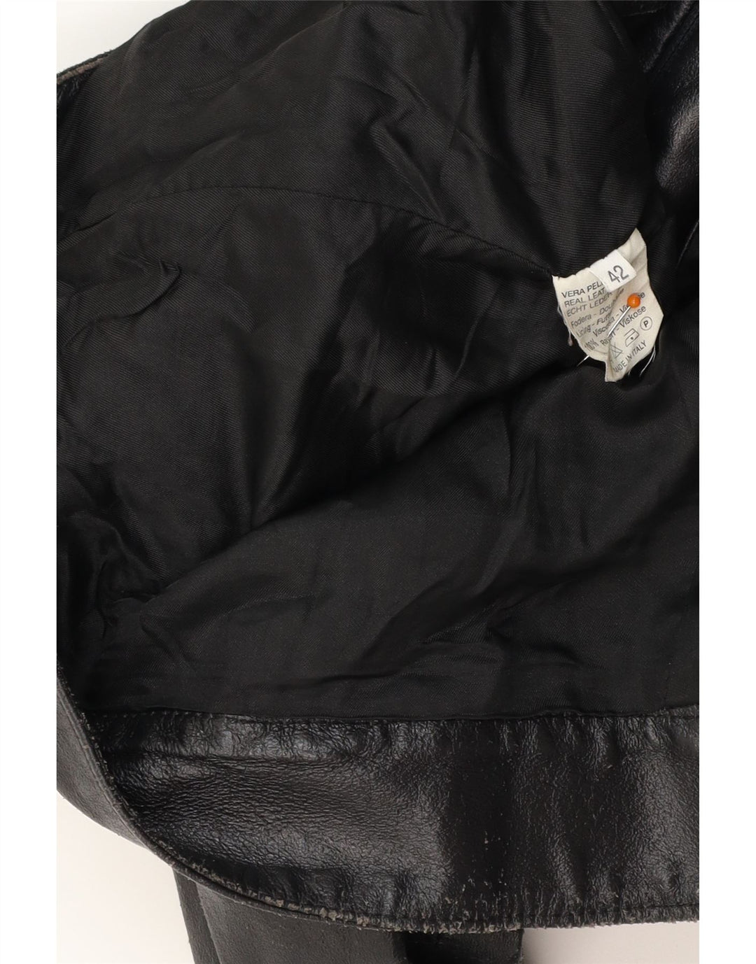 Giacca Racer in pelle da donna VINTAGE IT 42 media pelle nera