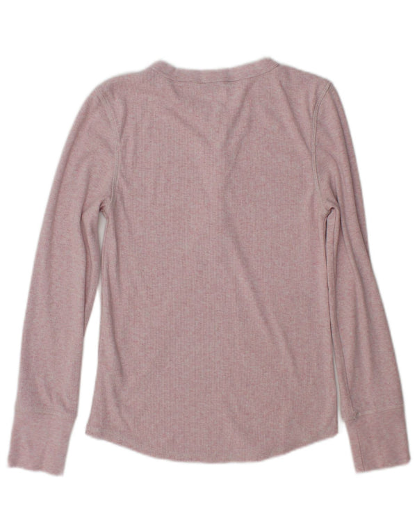 Marks & Spencer Top da donna a maniche lunghe UK 8 Small Rosa Poliestere