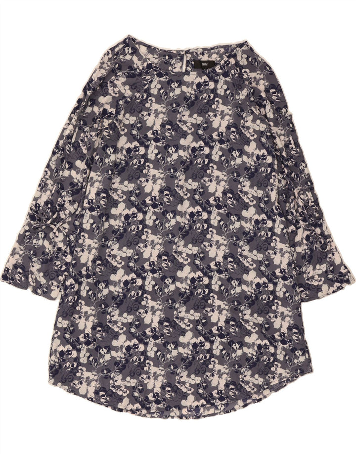 MOSSIMO Womens Shift Dress UK 16 Large Navy Blue Floral Polyester Vintage Mossimo and Second-Hand Mossimo from Messina Hembry 