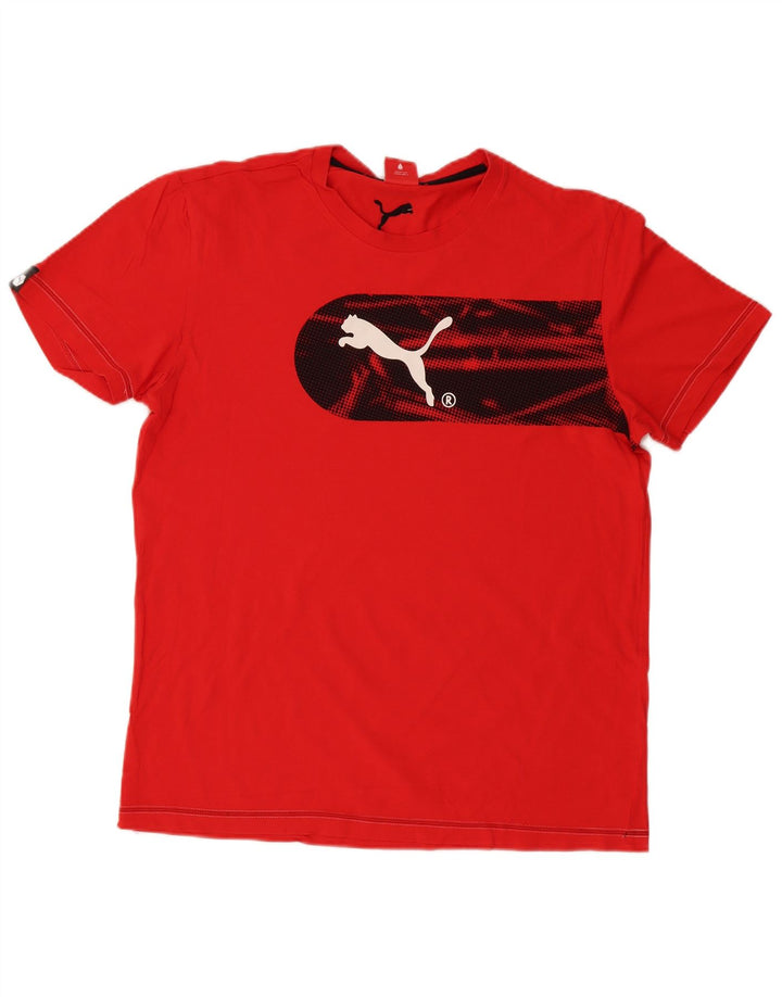 PUMA Mens Graphic T-Shirt Top Large Red Cotton