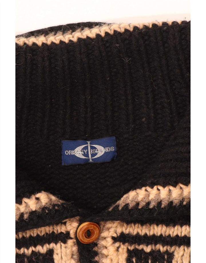 Maglione cardigan grafico da uomo grande grigio color block azteco