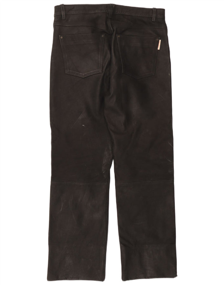 Pantaloni in pelle da uomo Fuente W37 L31 Pelle nera