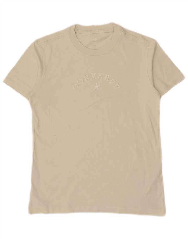 T-shirt da donna Converse Top UK 12 cotone beige medio