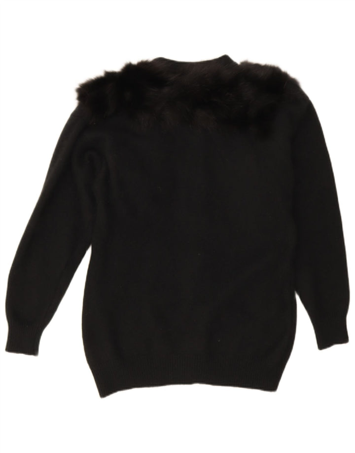 Maglione cardigan da donna vintage UK 8 piccolo nero