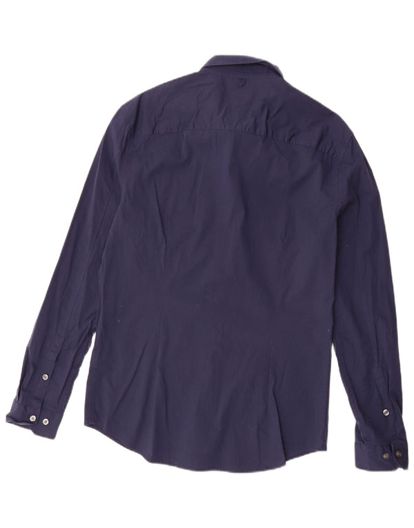 Camicia slim fit da uomo Tommy Hilfiger grande in cotone blu navy