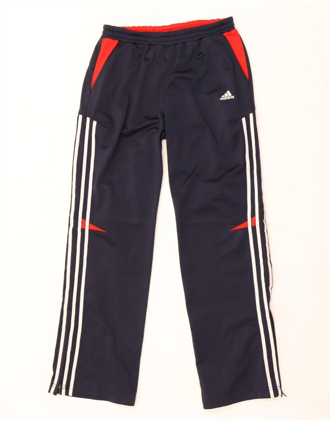 Pantaloni della tuta da ragazzo Adidas 11-12 anni in poliestere color block blu navy