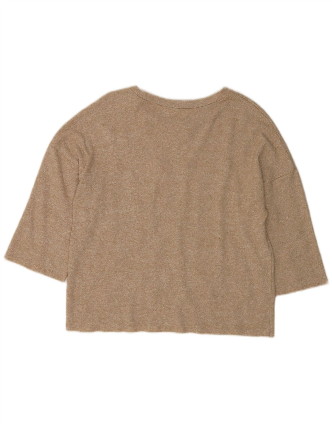 Top Zara da donna con maniche a 3/4 UK 10 piccolo beige maculato