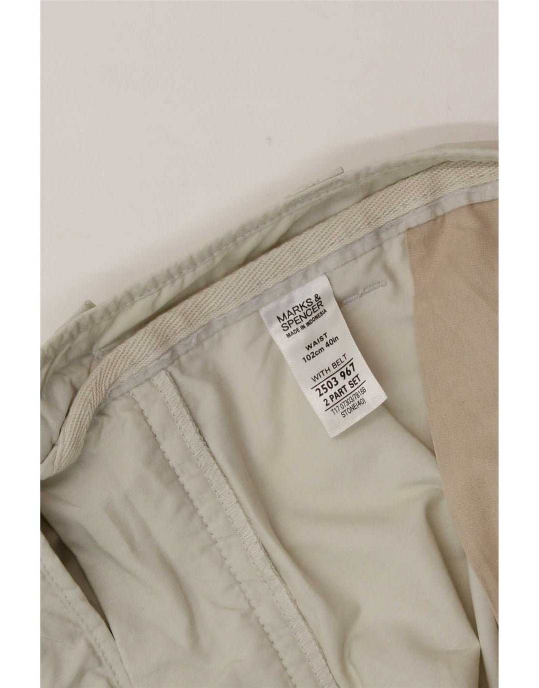 Pantaloncini cargo da uomo Marks & Spencer W40 XL in cotone beige