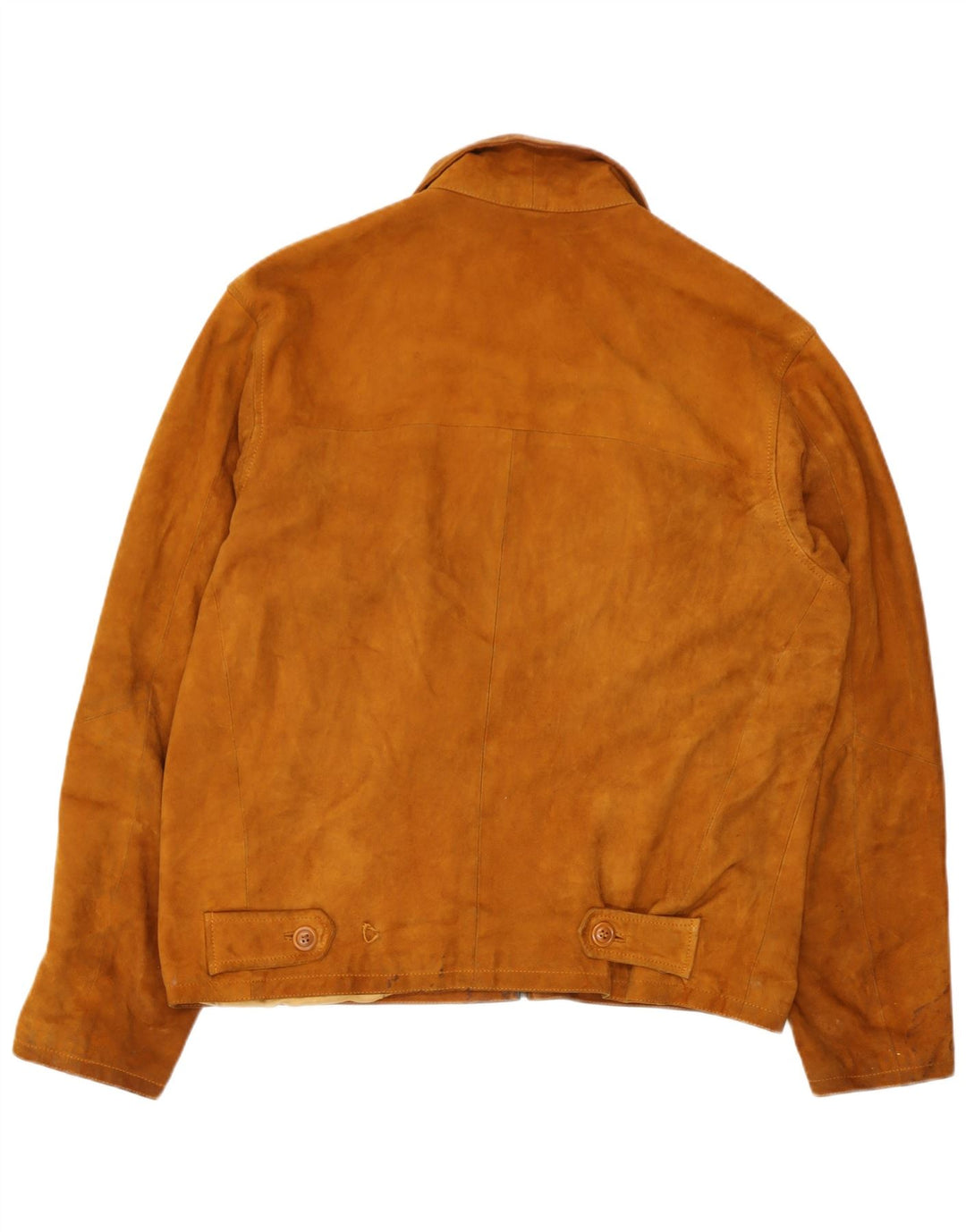 Giacca vintage in pelle scamosciata da uomo IT 50 grande in pelle marrone