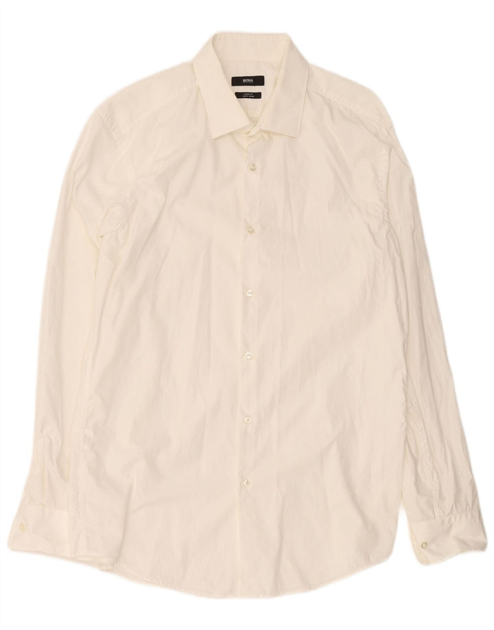 Camicia slim fit da uomo Hugo Boss taglia 42 16 1/2 grande bianca