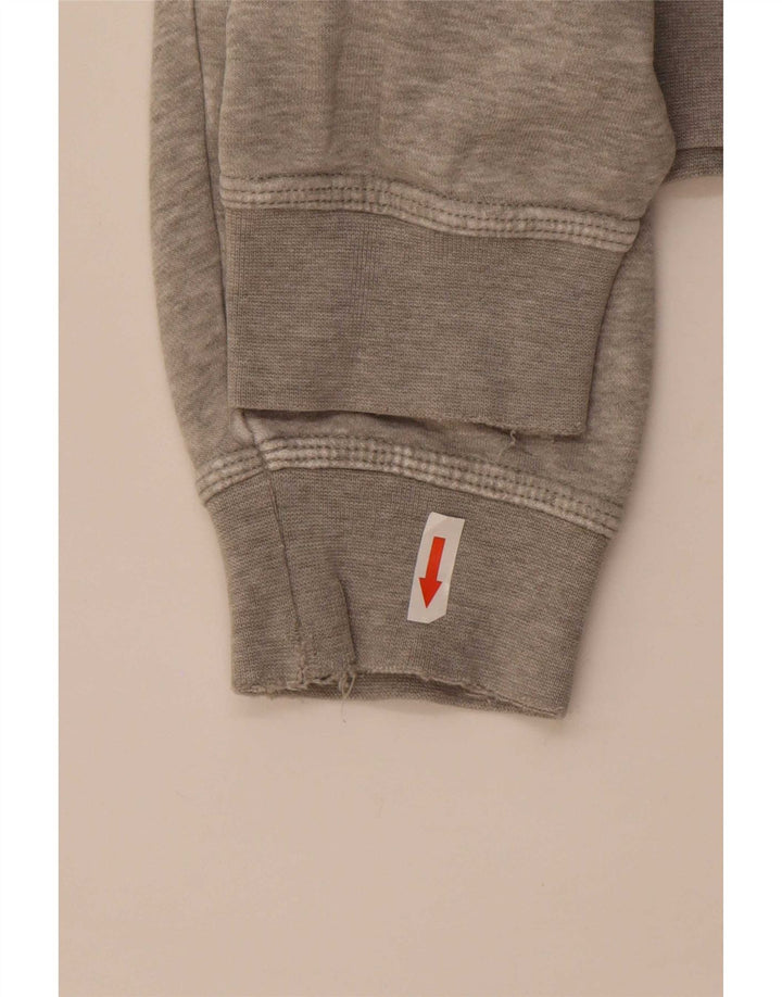 Felpa con cappuccio grafica Nike da uomo in cotone chiazzato grigio medio