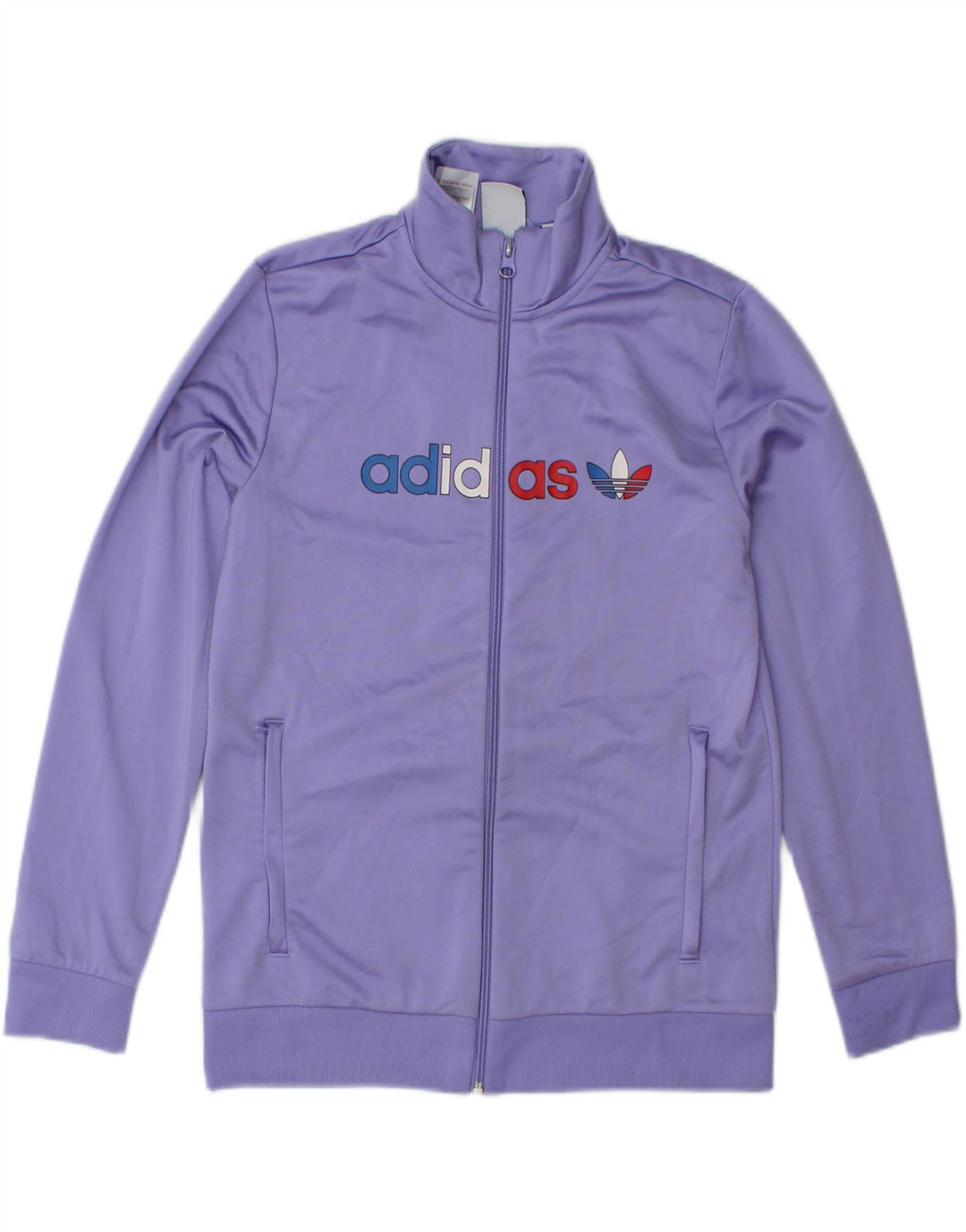 ADIDAS Girls Graphic Tracksuit Top Jacket 12-13 Years Purple Polyester