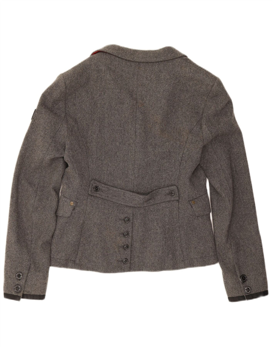 Giacca blazer da donna a 2 bottoni Superdry UK 14 grande lana grigia