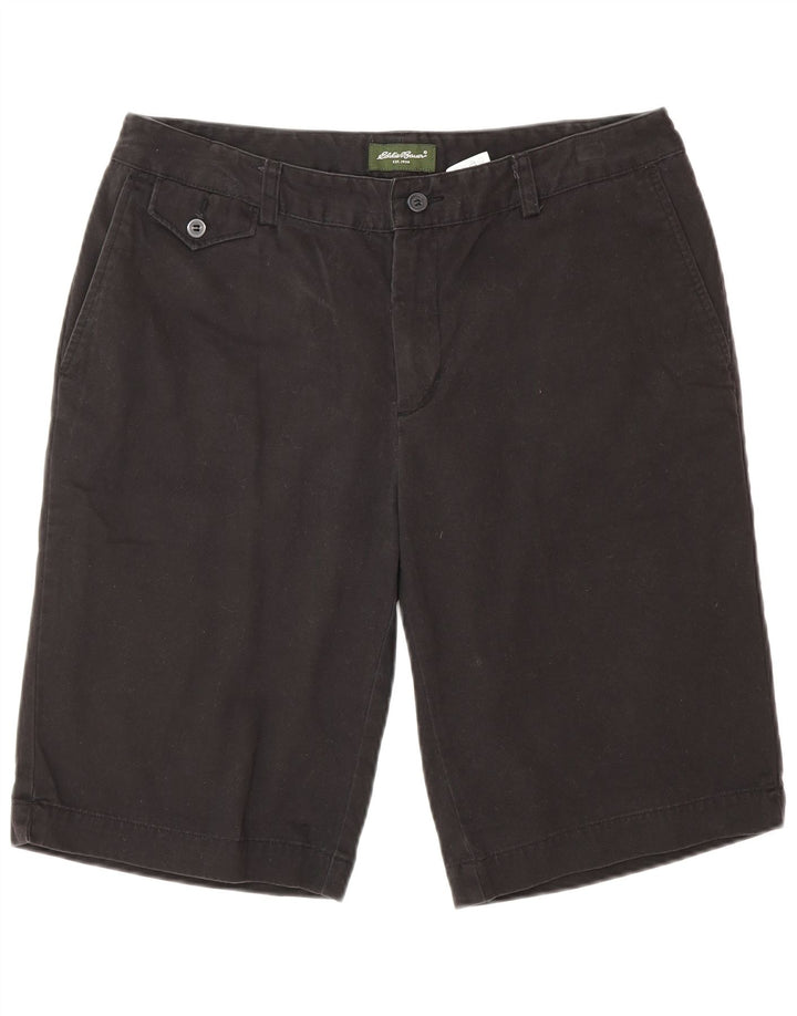 Pantaloncini chino da donna Eddie Bauer US 12 Large W32 cotone nero
