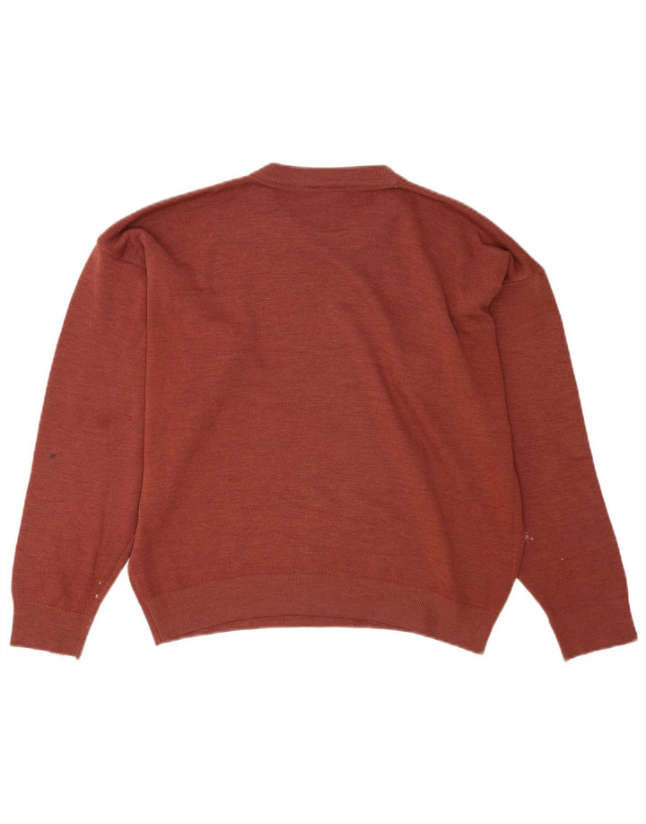Maglione maglione girocollo da uomo Lacoste taglia 5 grande lana marrone