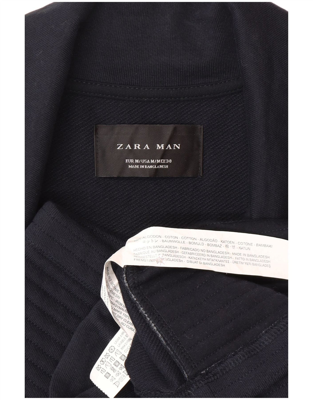 Giacca da motociclista da uomo Zara UK 38 cotone blu navy medio