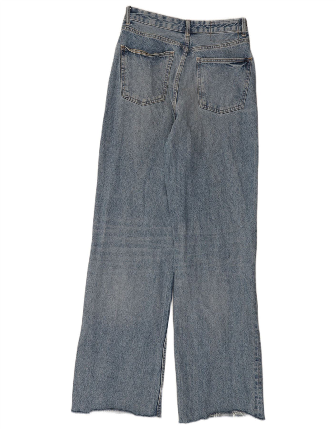Jeans Zara da donna a gamba larga effetto invecchiato EU 40 medio W30 L32 blu