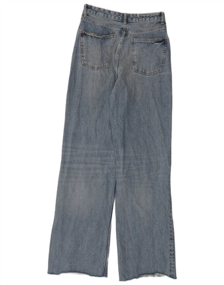 Jeans Zara da donna a gamba larga effetto invecchiato EU 40 medio W30 L32 blu