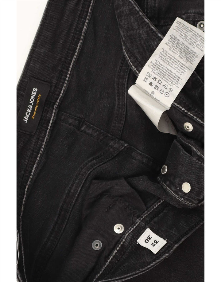 Jack & Jones Uomo GLENN Jeans slim effetto consumato W32 L30 cotone nero