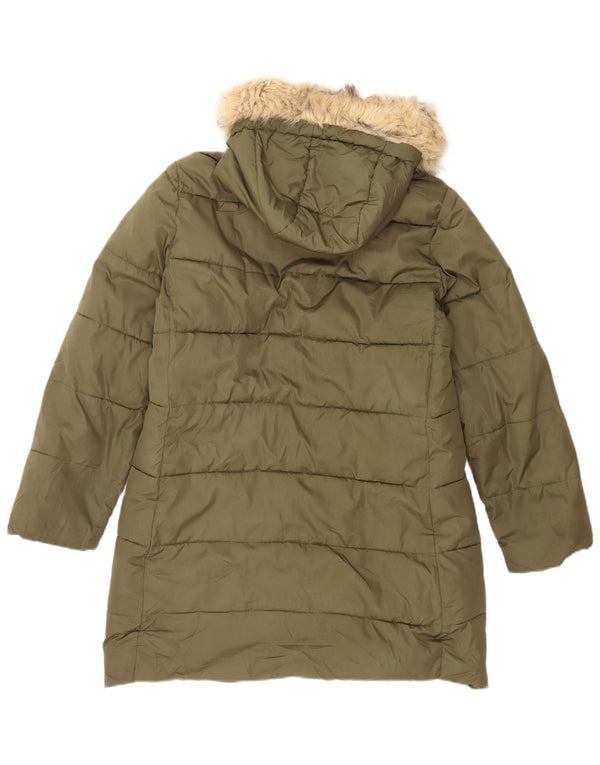 Cappotto imbottito con cappuccio da uomo Gap UK 40 grande poliestere kaki