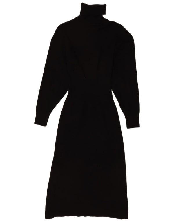 Abito maglione a maniche lunghe da donna Zara UK 8 Small in viscosa nera