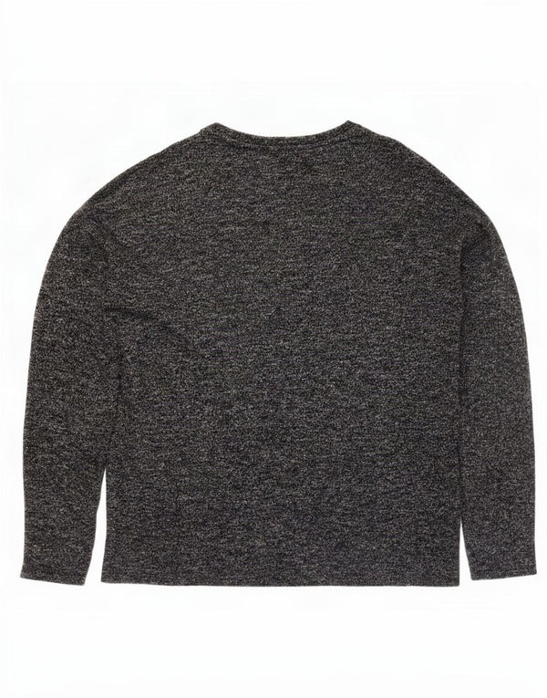 Top grafico da donna Zara manica lunga UK 12 Grigio medio floreale
