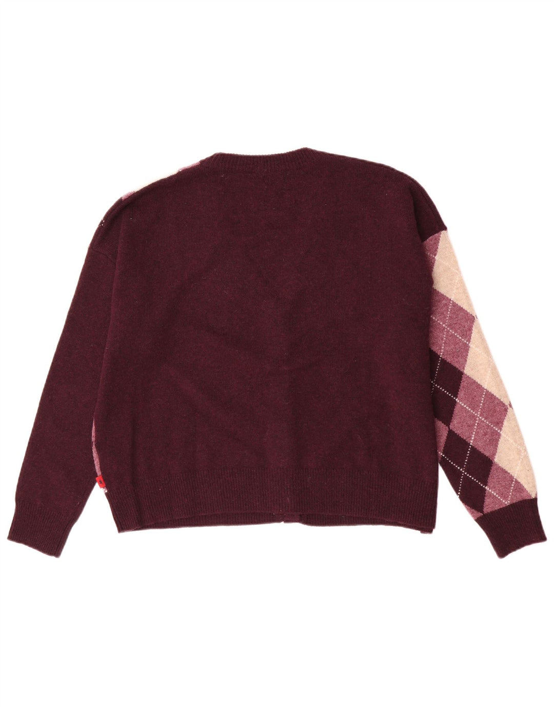 Maglione cardigan oversize da donna Kappa UK 18 XL Maroon Argyle/Diamond