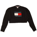 Maglione maglione girocollo con grafica da donna Tommy Hilfiger UK 12 medio nero