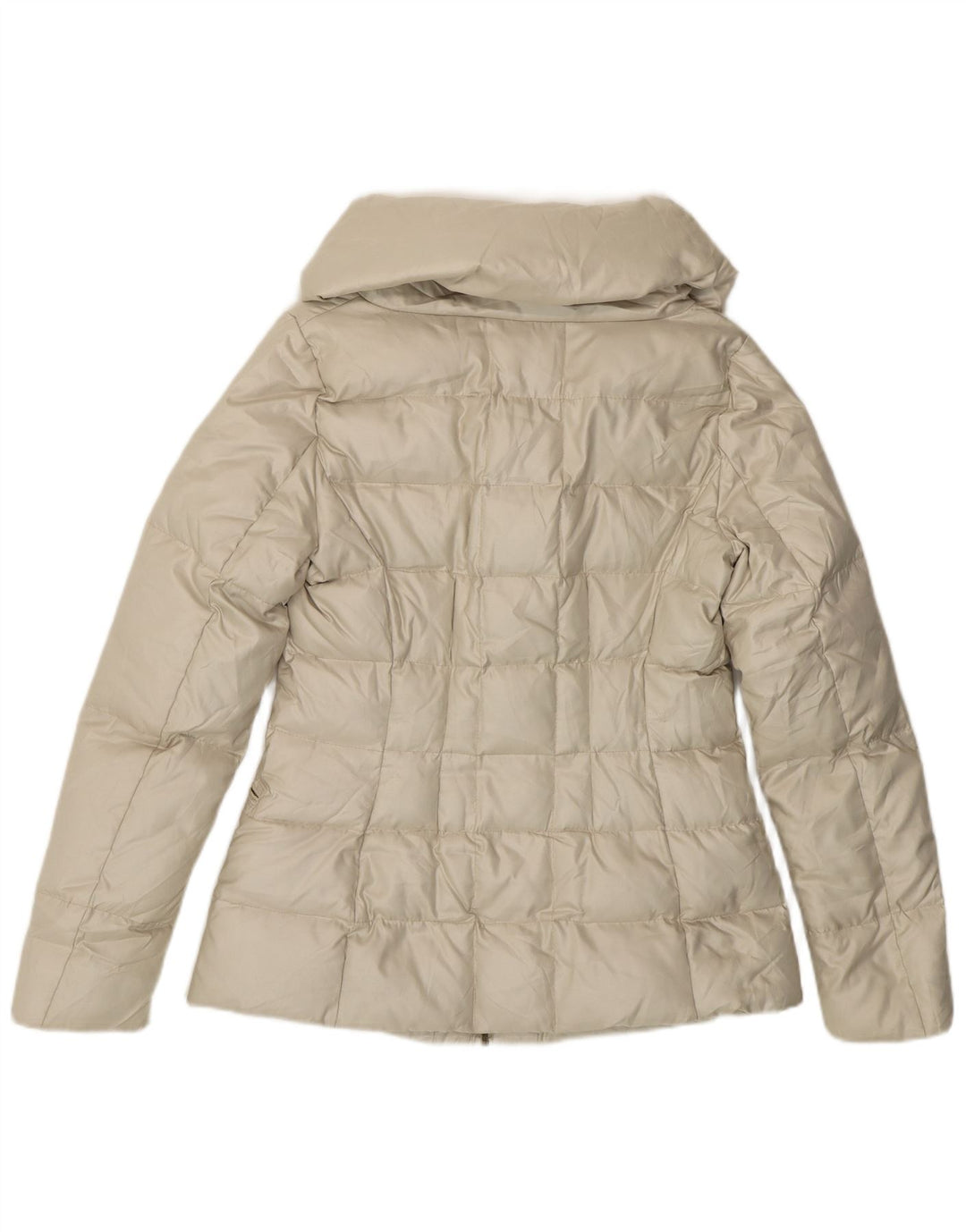 Giacca imbottita da donna ZARA UK 10 piccola in poliestere bianco sporco