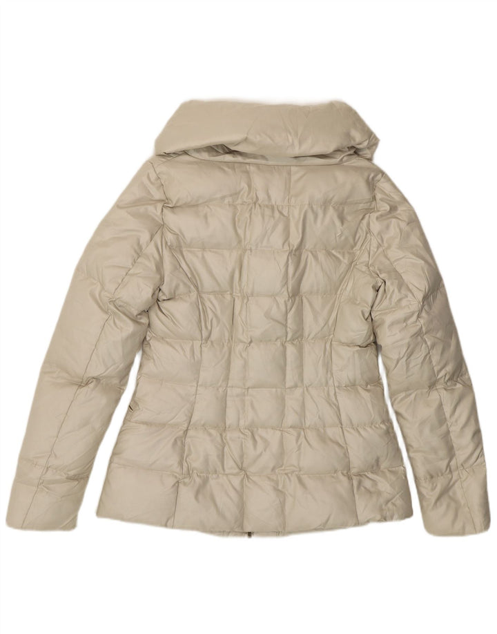 Giacca imbottita da donna ZARA UK 10 piccola in poliestere bianco sporco