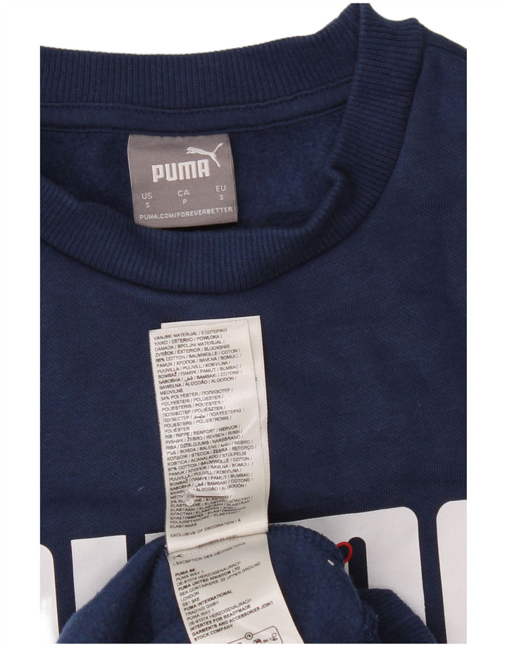 Felpa grafica da uomo Puma, piccola, in cotone blu navy