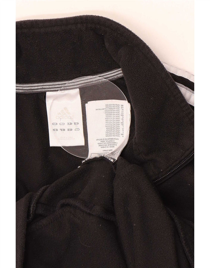 Giacca da ginnastica in pile da donna Adidas UK 12 Medium Nero Poliestere
