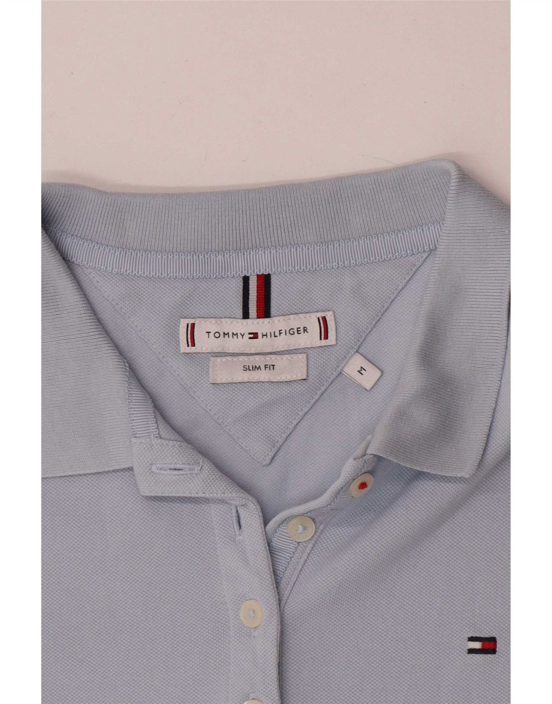 Polo da donna slim fit Tommy Hilfiger UK 14 blu medio