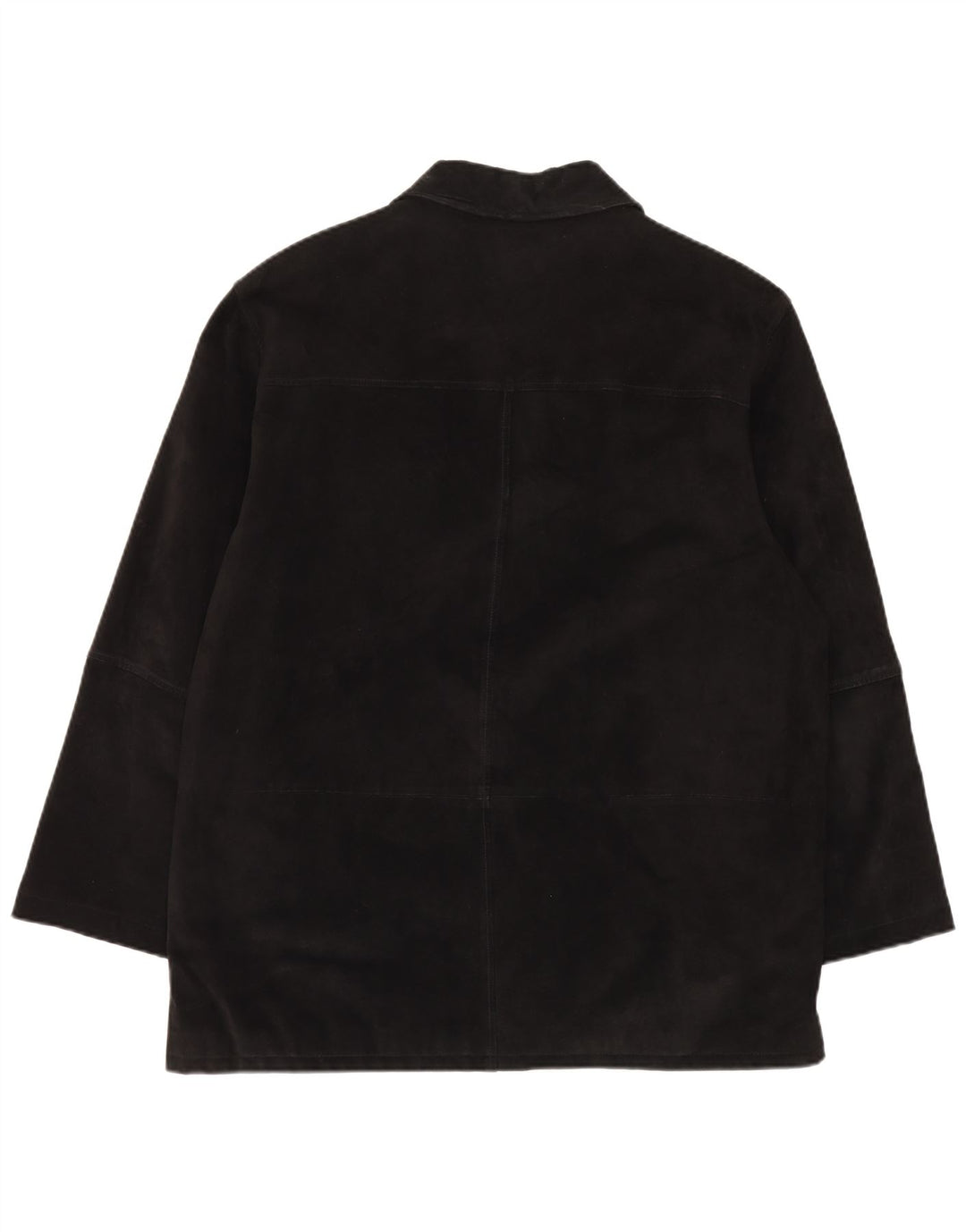 Giacca vintage da uomo in pelle scamosciata vestibilità regolare UK 42 XL in pelle nera
