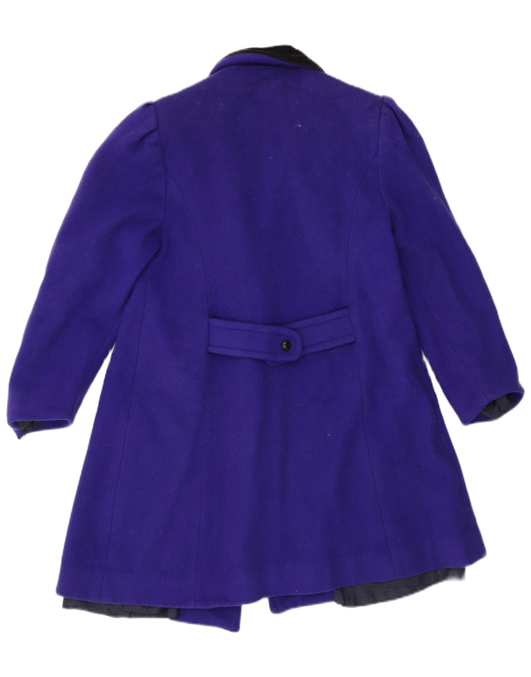 Cappotto doppiopetto vintage da donna UK 14 lana viola medio