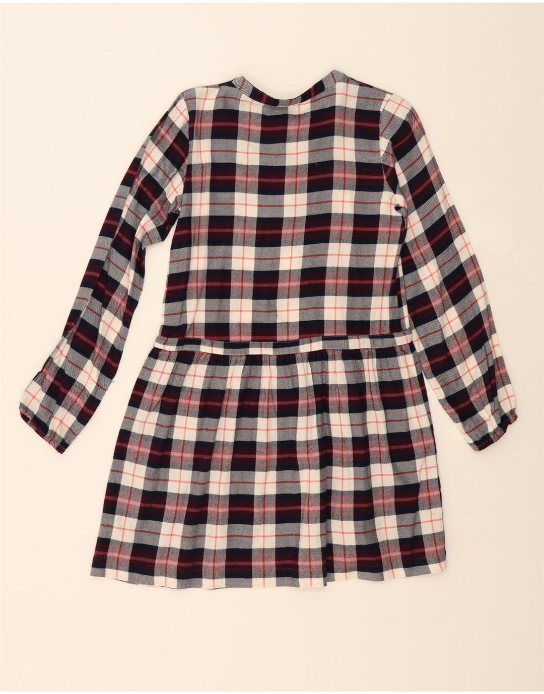 Abito a camicia pullover vintage per ragazze 11-12 anni in cotone a quadri multicolore