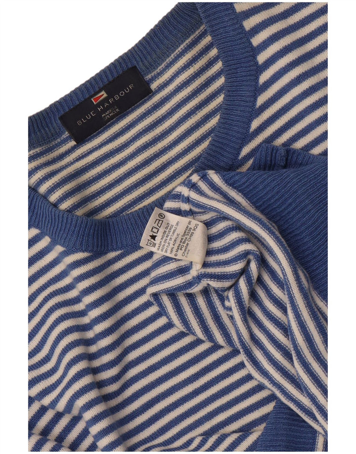 Maglione maglione girocollo da uomo Marks & Spencer blu Harbour XL a righe blu