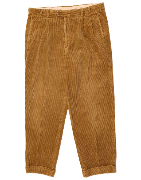 Pantaloni Jaeger da uomo in velluto a coste affusolati IT 52 XL W34 L29 Cotone beige