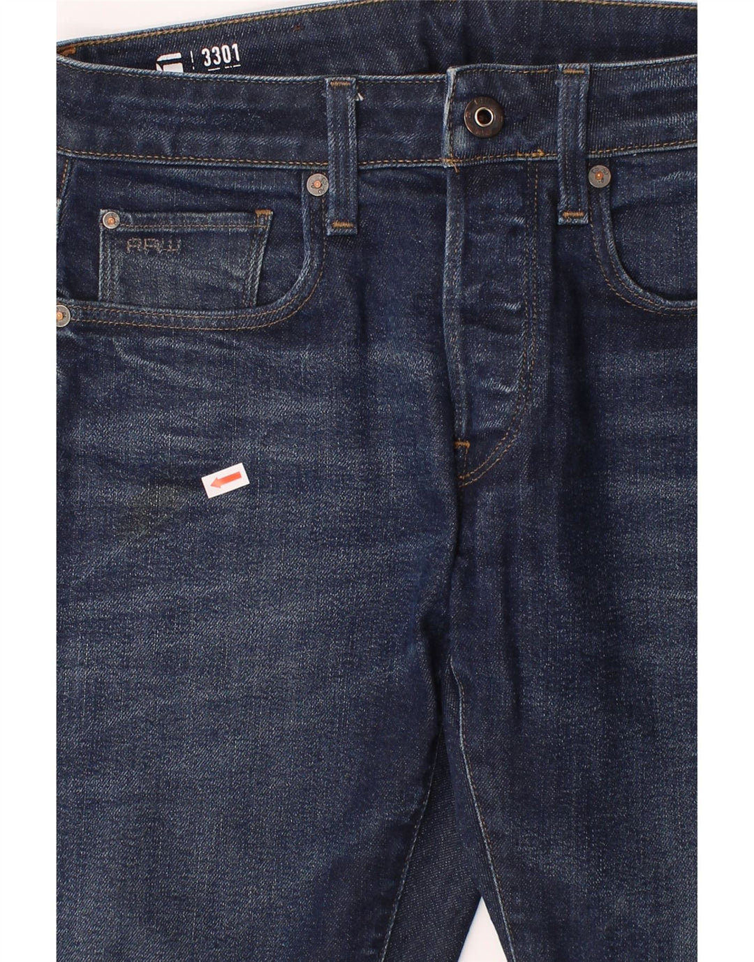 G-STAR Mens 3301 Slim Jeans W30 L29  Navy Blue Cotton Vintage G-Star and Second-Hand G-Star from Messina Hembry 