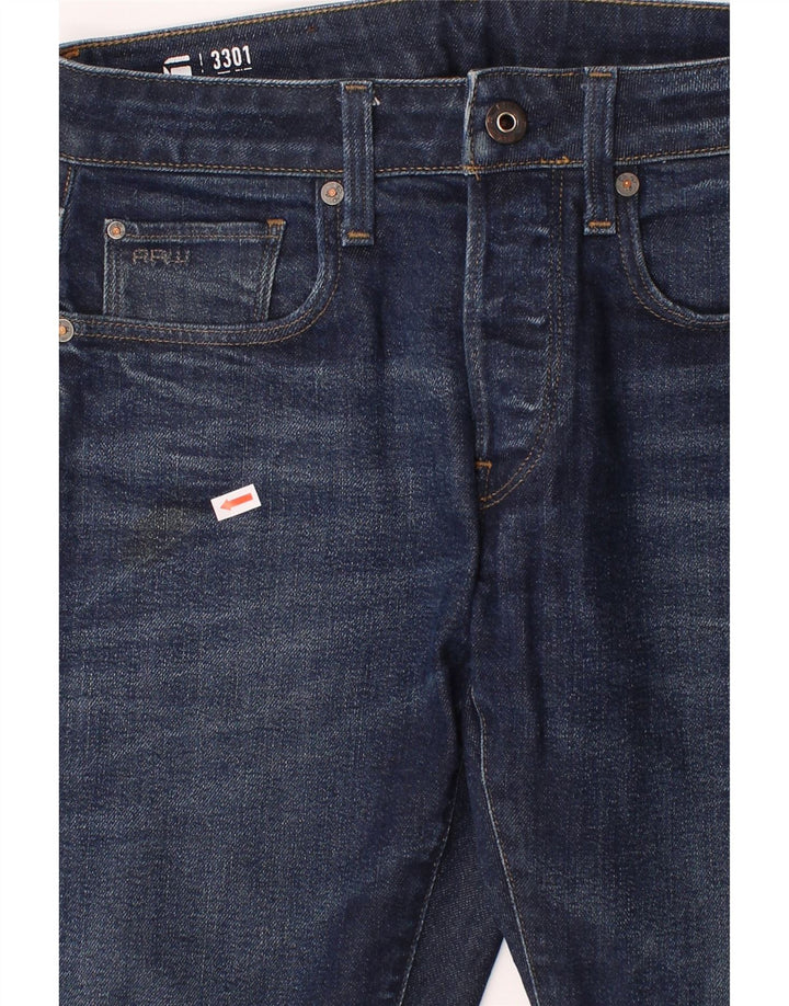 G-STAR Mens 3301 Slim Jeans W30 L29  Navy Blue Cotton Vintage G-Star and Second-Hand G-Star from Messina Hembry 