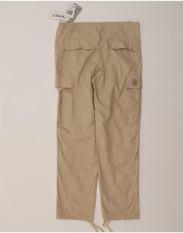 Pantaloni cargo dritti da uomo Carhartt piccoli W29 L30 cotone beige