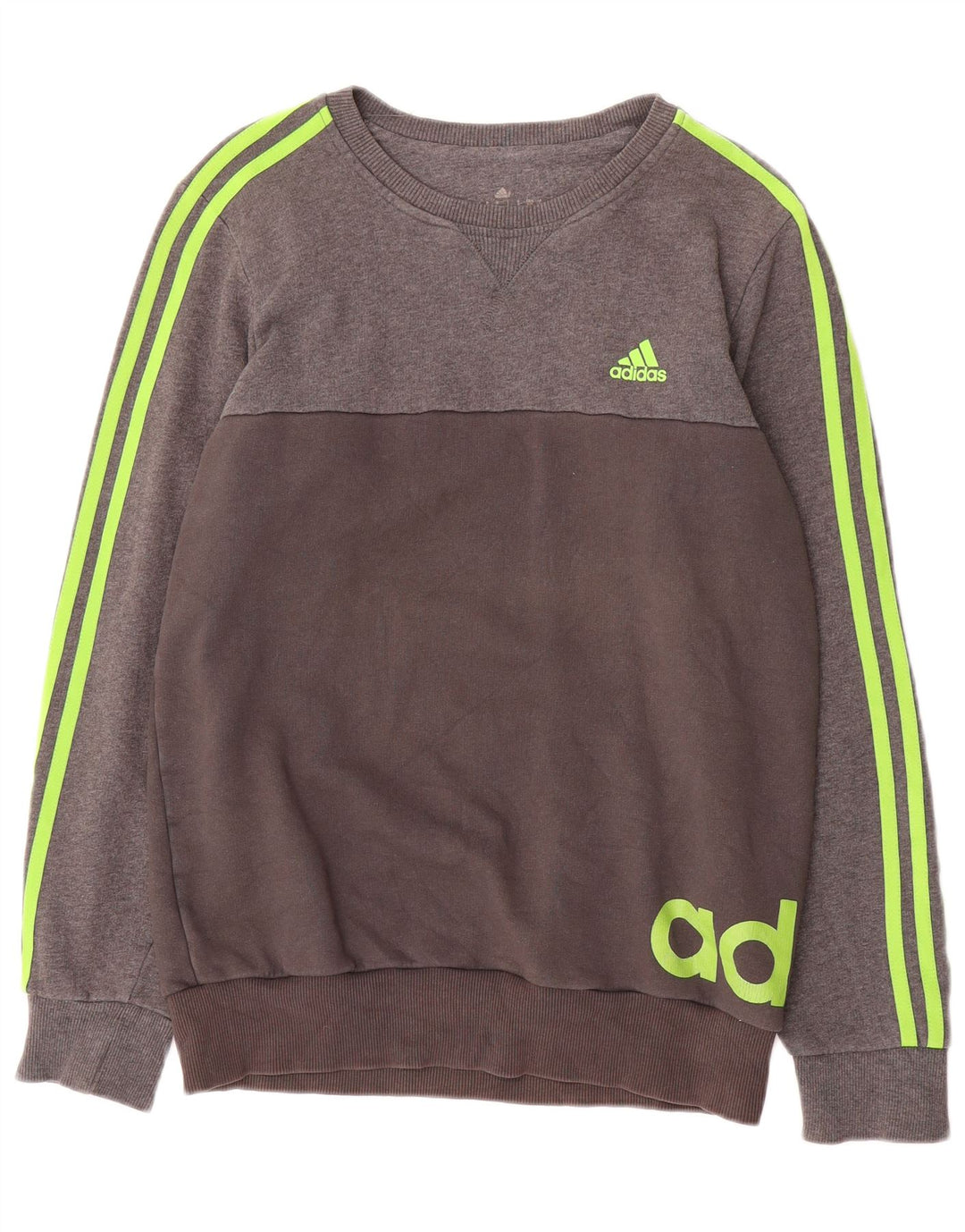 Felpa grafica da uomo Adidas maglione piccolo cotone grigio