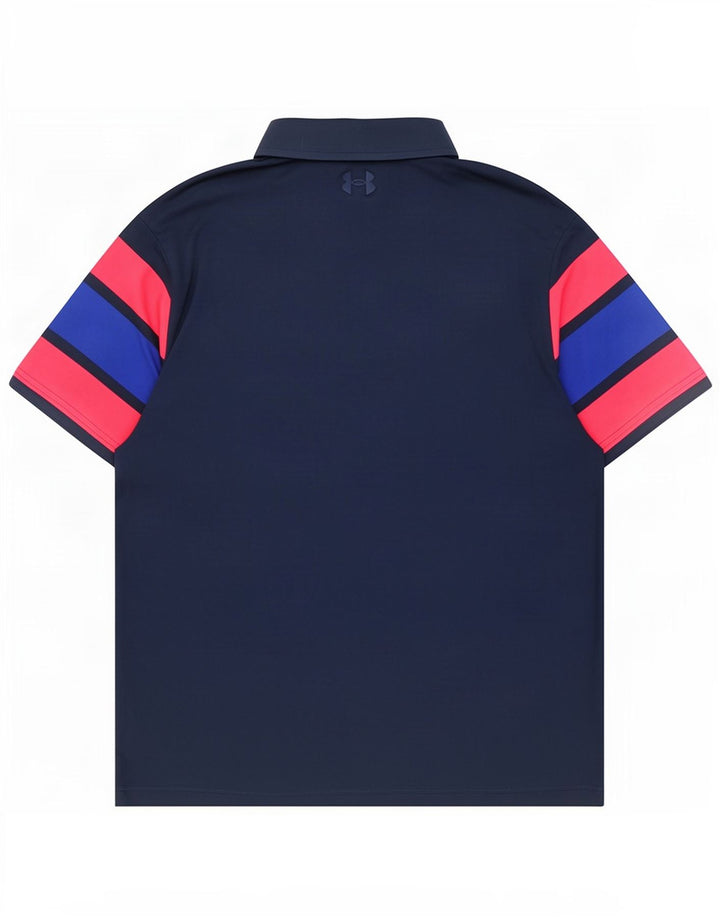 Polo da uomo Under Armour grande color block blu navy